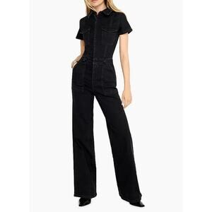 Good American Fit for Success Denim Jumpsuit Black Small NWT Nordstrom Stretchy